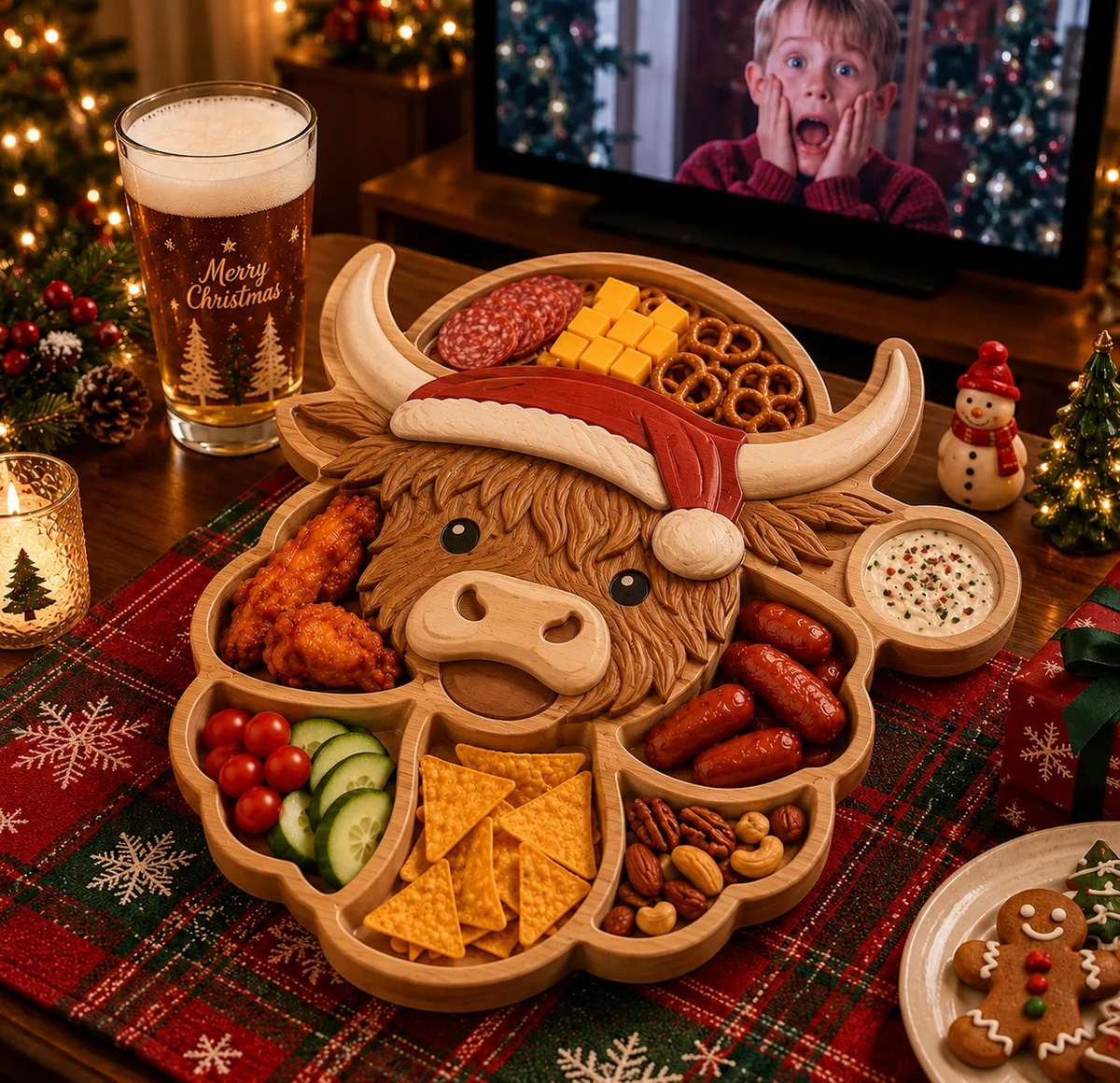 🎄 Christmas Snack Serving Tray – Make Holiday Snacking More Fun 🍿✨