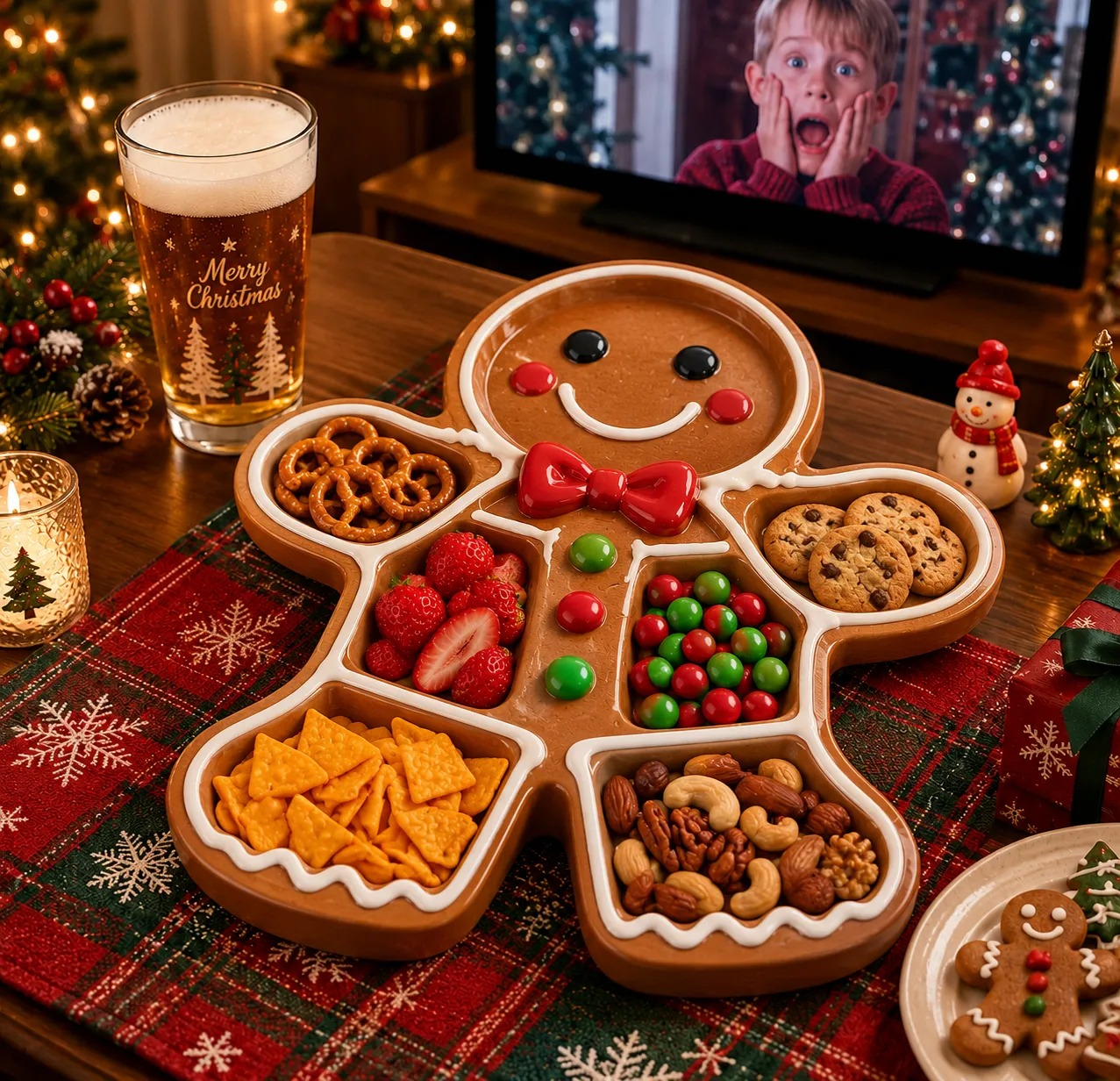 🎄 Christmas Snack Serving Tray – Make Holiday Snacking More Fun 🍿✨