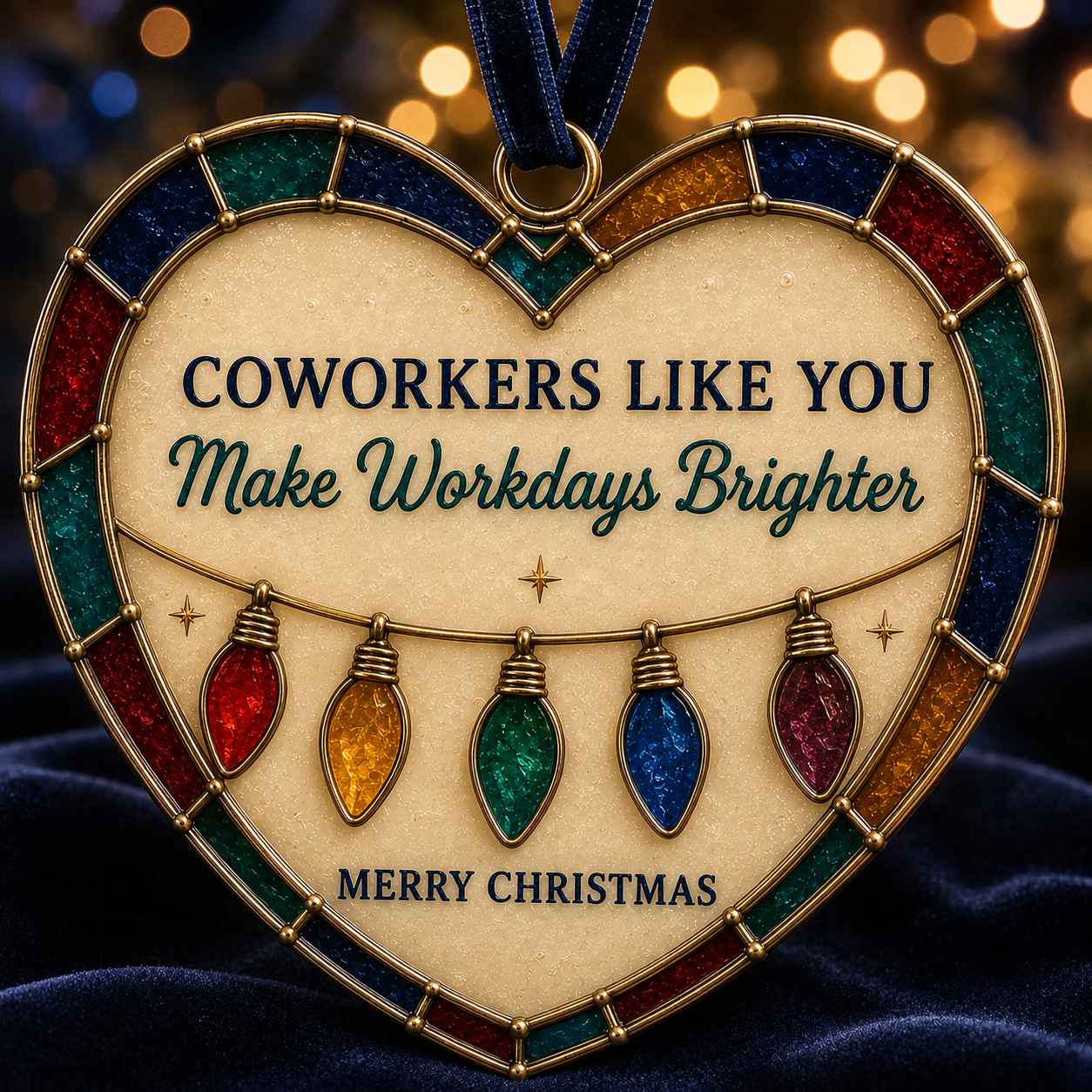 💖 Heartfelt Stained-Glass Style Christmas Ornament