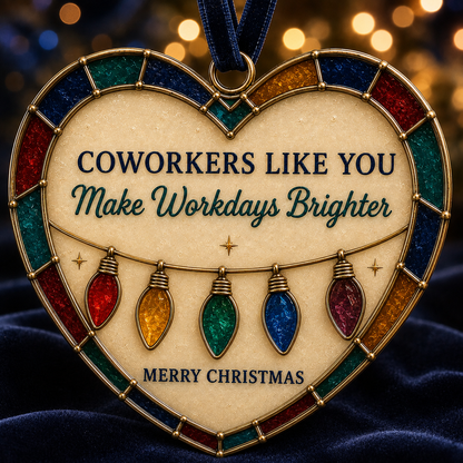 💖 Heartfelt Stained-Glass Style Christmas Ornament