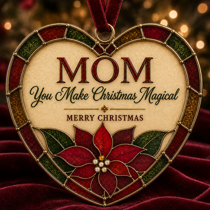 💖 Heartfelt Stained-Glass Style Christmas Ornament