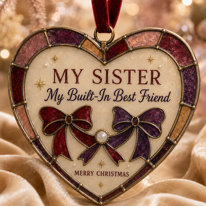💖 Heartfelt Stained-Glass Style Christmas Ornament