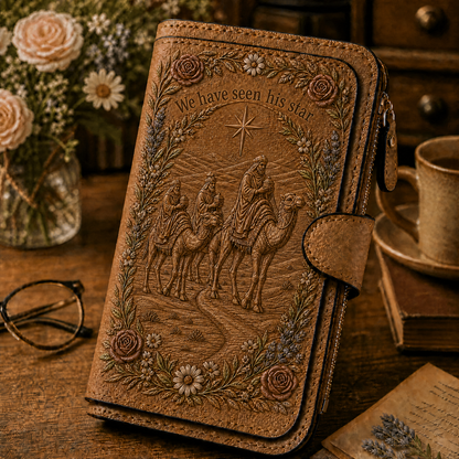 Nativity Story Embossed Leather Wallet – Celebrate Your Faith Every Day