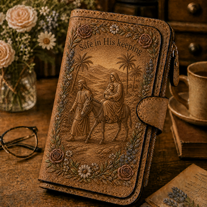 Nativity Story Embossed Leather Wallet – Celebrate Your Faith Every Day