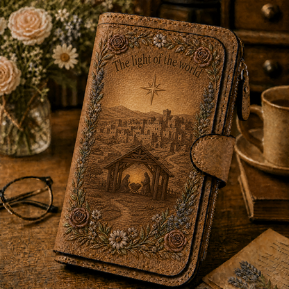 Nativity Story Embossed Leather Wallet – Celebrate Your Faith Every Day
