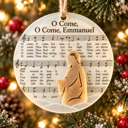 🎶 Religious Christmas Carol Sea Glass Style Ornament