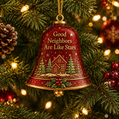 🔔 Sentimental Christmas Bell Ornament – 3D Keepsake with Gold Accents & Heartfelt Verse&nbsp;