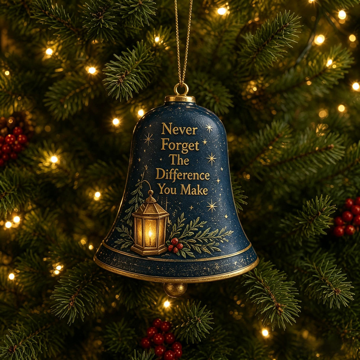 🔔 Sentimental Christmas Bell Ornament – 3D Keepsake with Gold Accents & Heartfelt Verse&nbsp;