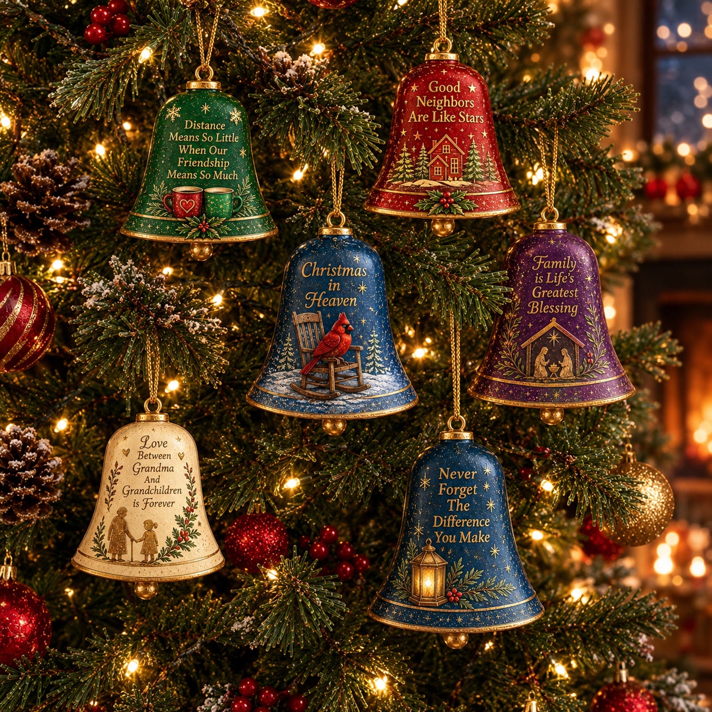 🔔 Sentimental Christmas Bell Ornament – 3D Keepsake with Gold Accents & Heartfelt Verse&nbsp;