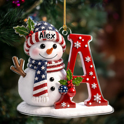🎄 Personalized Christmas Snowman Name Ornament