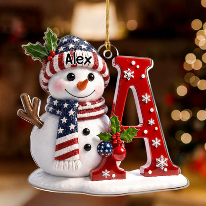 🎄 Personalized Christmas Snowman Name Ornament