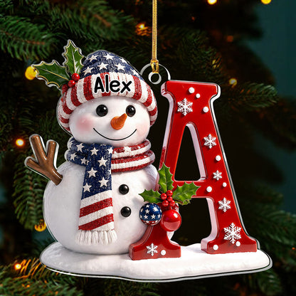 🎄 Personalized Christmas Snowman Name Ornament