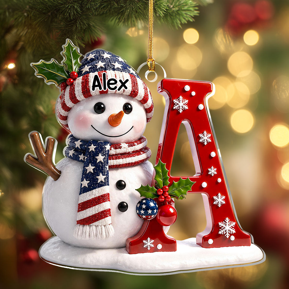 🎄 Personalized Christmas Snowman Name Ornament