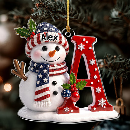 🎄 Personalized Christmas Snowman Name Ornament