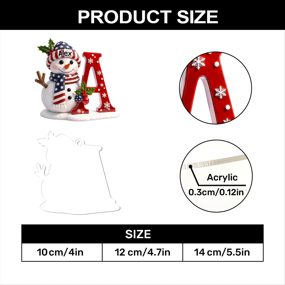 🎄 Personalized Christmas Snowman Name Ornament