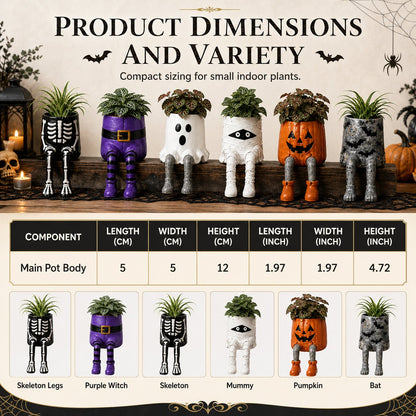 Halloween Whimsical Hanging Leg Planter Hand-Painted Resin Succulent Pot