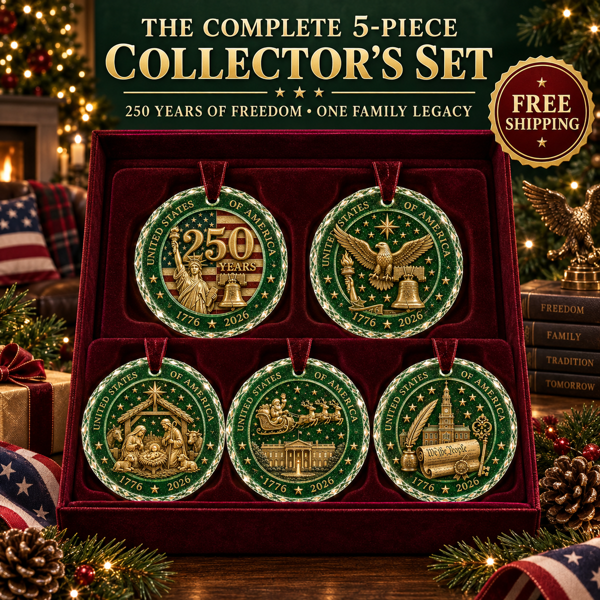 🎄2026 America 250th Anniversary Christmas Ornament