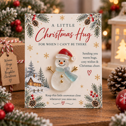 🤍 A Little Christmas Hug – Pocket Keepsake Card with Detachable Mini Ornament