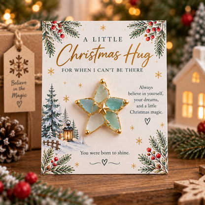 🤍 A Little Christmas Hug – Pocket Keepsake Card with Detachable Mini Ornament