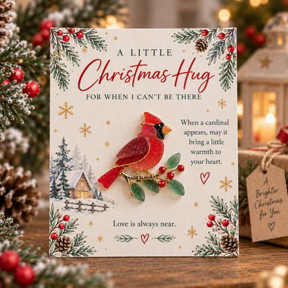 🤍 A Little Christmas Hug – Pocket Keepsake Card with Detachable Mini Ornament