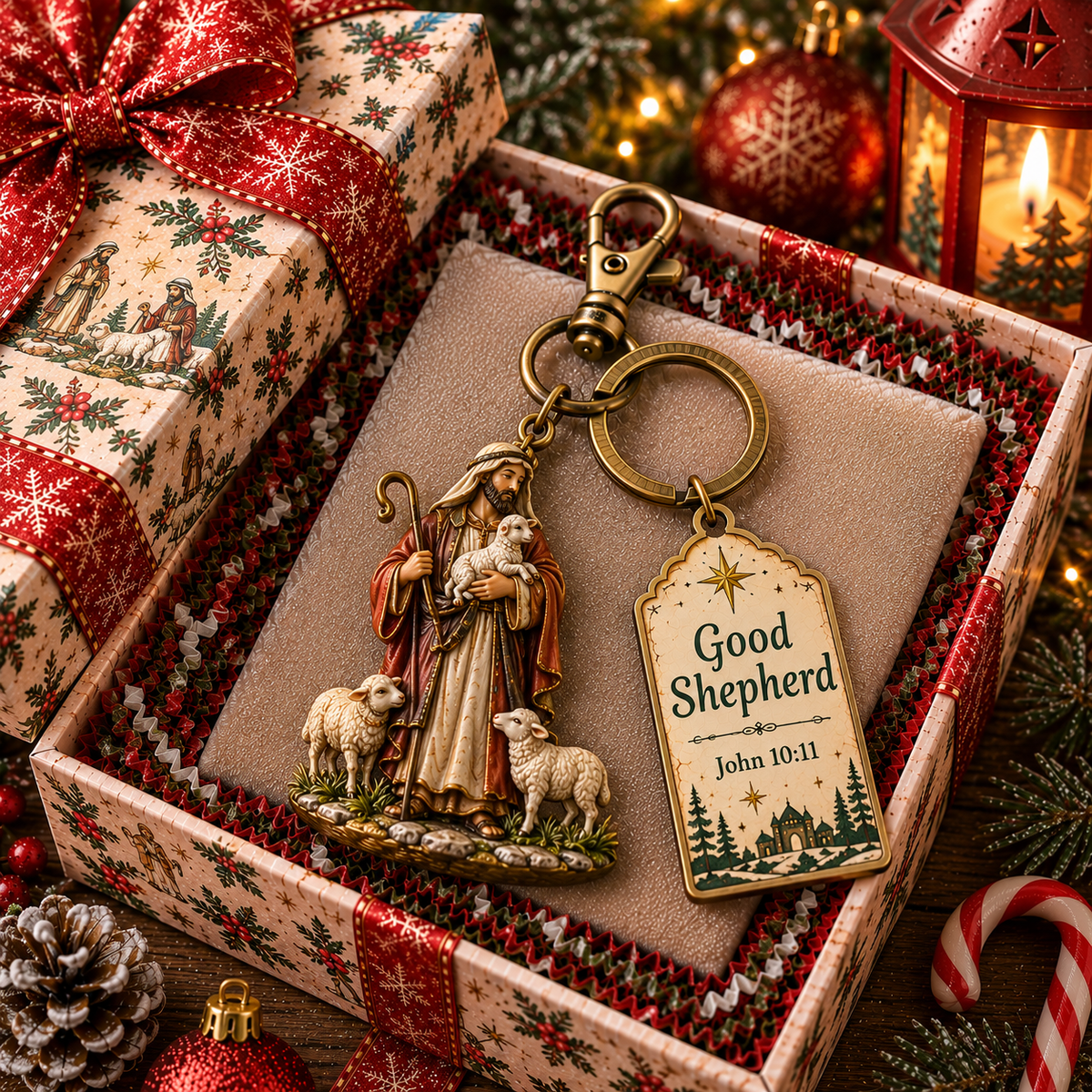 🎄🕊️Christian Nativity Keychain – Religious Christmas Keychain Set