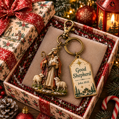 🎄🕊️Christian Nativity Keychain – Religious Christmas Keychain Set