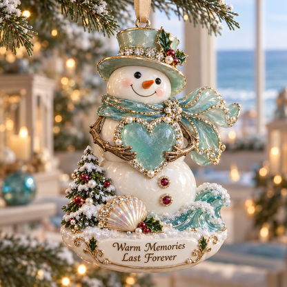 🎄Coastal Christmas Ornament – Sea Glass &amp; Shell Memory Keepsake