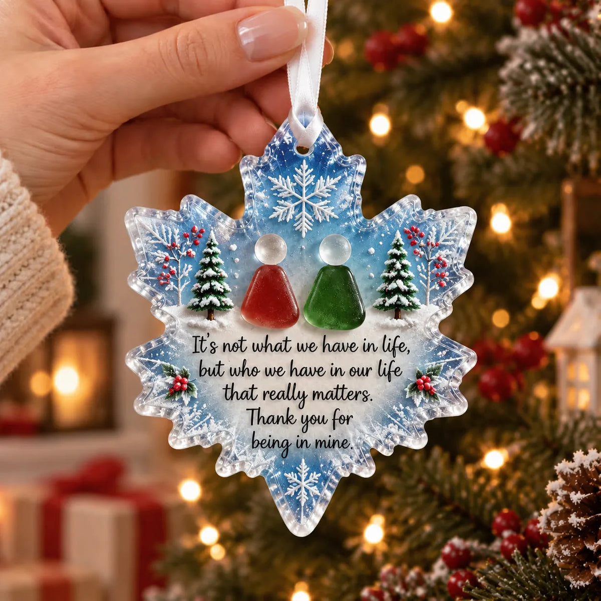 ❄️Friendship Christmas Ornament – "Thank You for Being in Mine" Keepsake