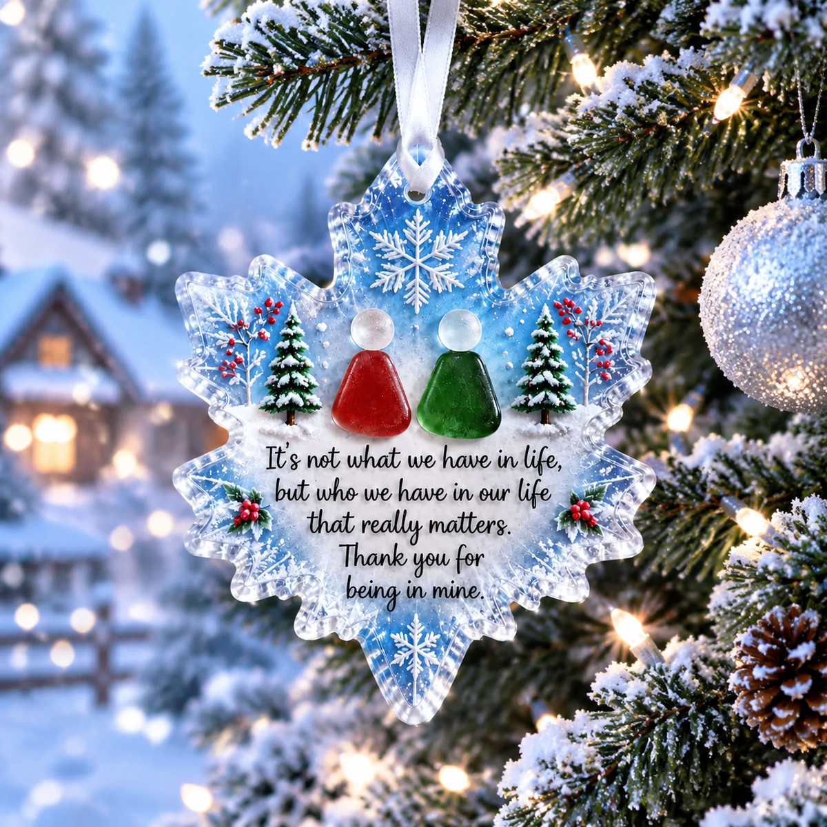 ❄️Friendship Christmas Ornament – "Thank You for Being in Mine" Keepsake