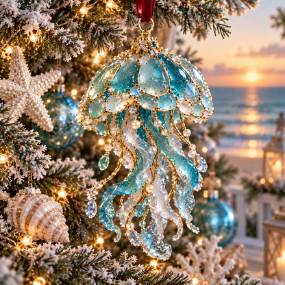 Ocean Christmas Series Sea Glass Ornament Collection