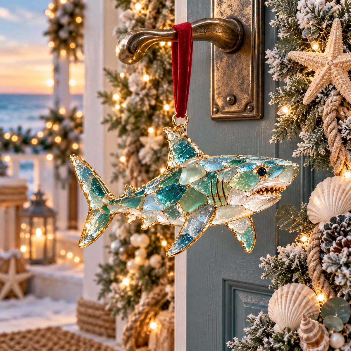 Ocean Christmas Series Sea Glass Ornament Collection