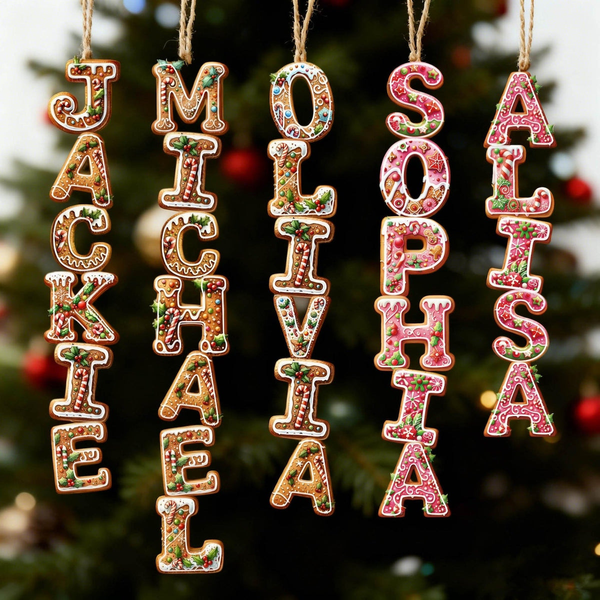 Personalized Gingerbread Letter Name Ornament
