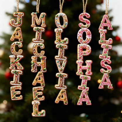 Personalized Gingerbread Letter Name Ornament
