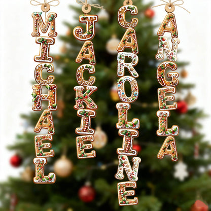 Personalized Gingerbread Letter Name Ornament