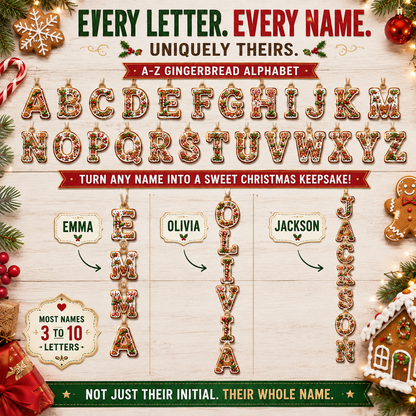 Personalized Gingerbread Letter Name Ornament