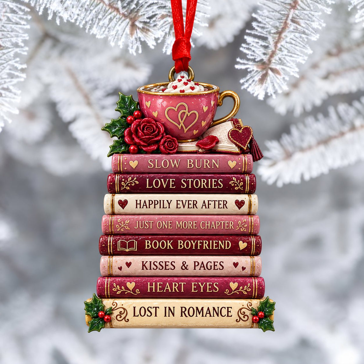 📚✨Stacked Book Keepsake Ornament