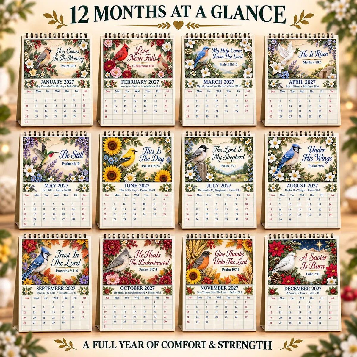 🗓️✨ 2027 Bible Verse Calendar – A Year Of Comfort, Strength & Scripture