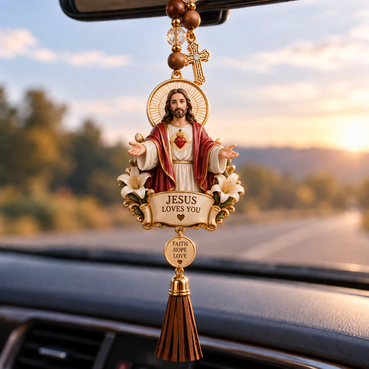 🙏 Christian Car Rearview Mirror Charm
