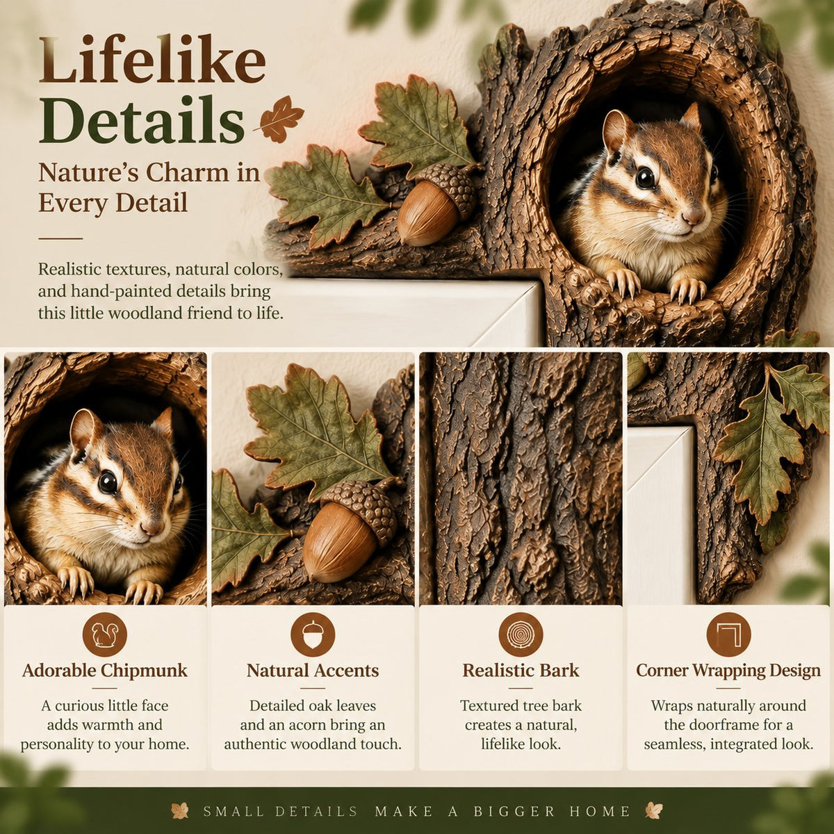 🐿️ Chipmunk Tree Hollow Door Topper