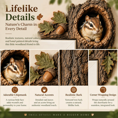 🐿️ Chipmunk Tree Hollow Door Topper