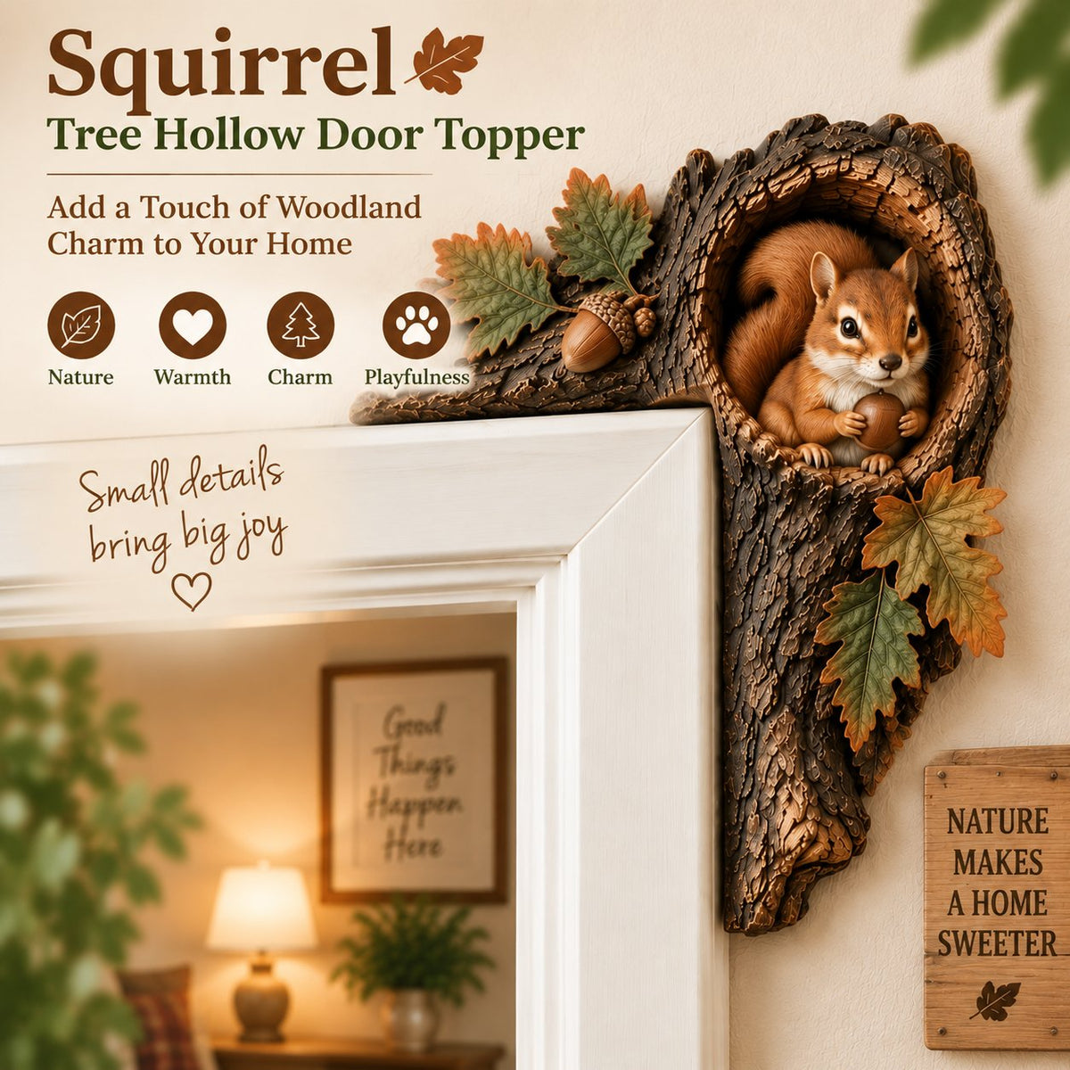🐿️ Chipmunk Tree Hollow Door Topper