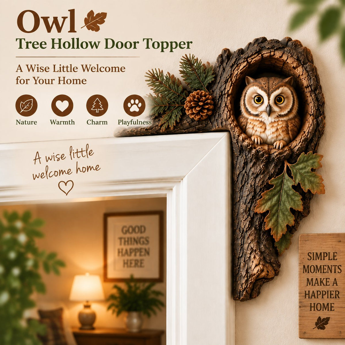 🐿️ Chipmunk Tree Hollow Door Topper