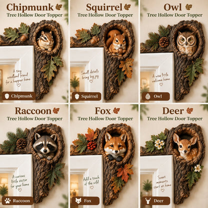 🐿️ Chipmunk Tree Hollow Door Topper