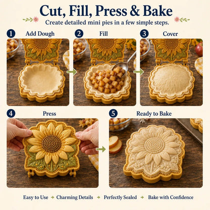 🌸 8-Design Spring Garden Mini Pie Mold Collection – Reusable Embossed Molds for Shaping Detailed Bee, Butterfly, Ladybug, Sunflower, Cottage &amp; More 🥧✨