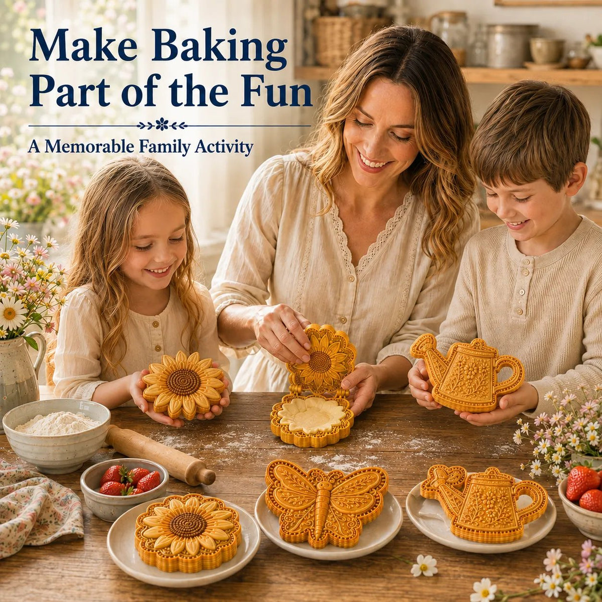 🌸 8-Design Spring Garden Mini Pie Mold Collection – Reusable Embossed Molds for Shaping Detailed Bee, Butterfly, Ladybug, Sunflower, Cottage &amp; More 🥧✨