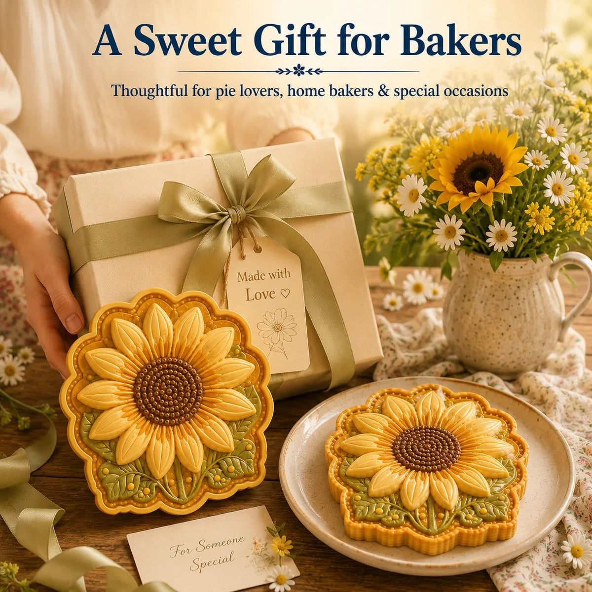 🌸 8-Design Spring Garden Mini Pie Mold Collection – Reusable Embossed Molds for Shaping Detailed Bee, Butterfly, Ladybug, Sunflower, Cottage &amp; More 🥧✨