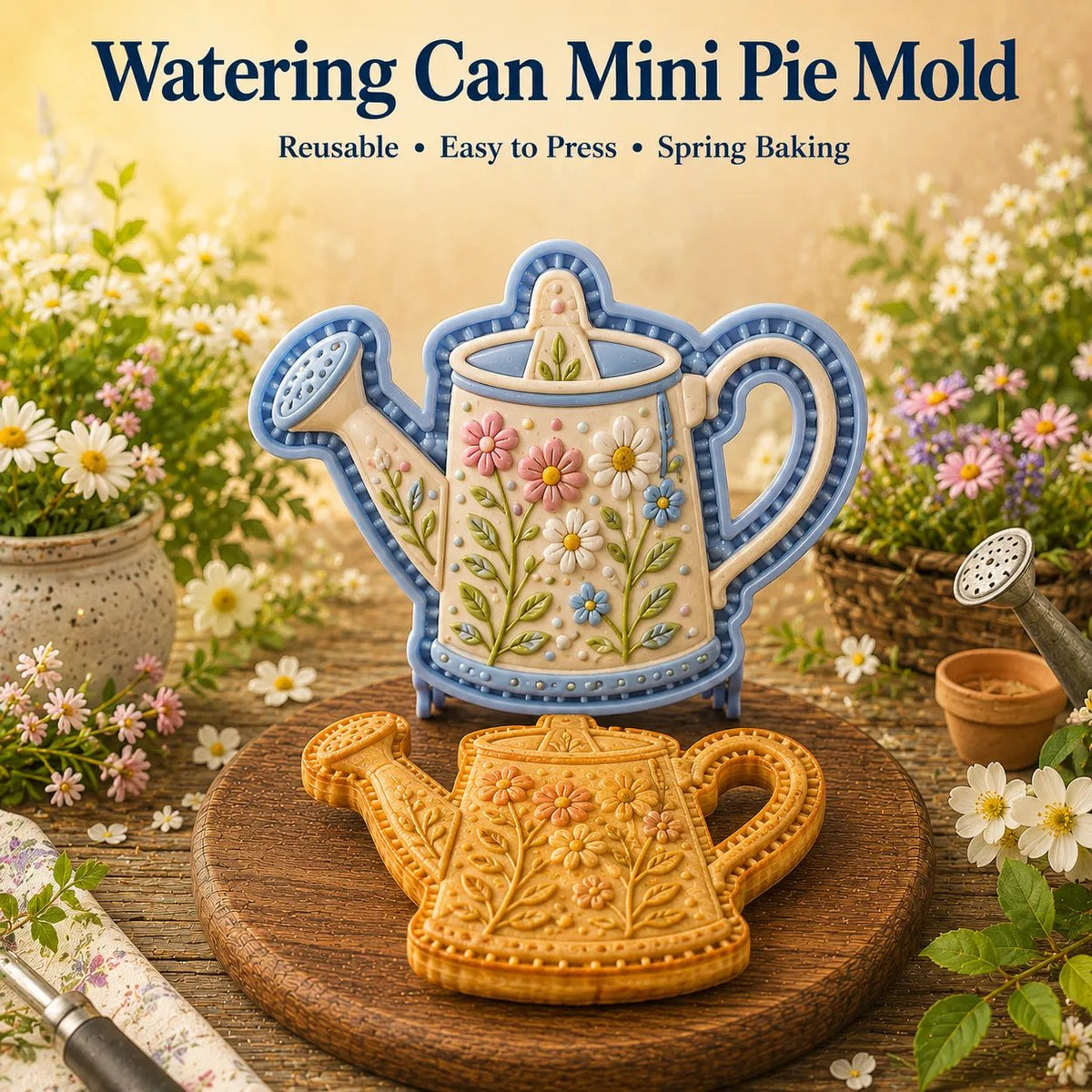 🌸 8-Design Spring Garden Mini Pie Mold Collection – Reusable Embossed Molds for Shaping Detailed Bee, Butterfly, Ladybug, Sunflower, Cottage &amp; More 🥧✨