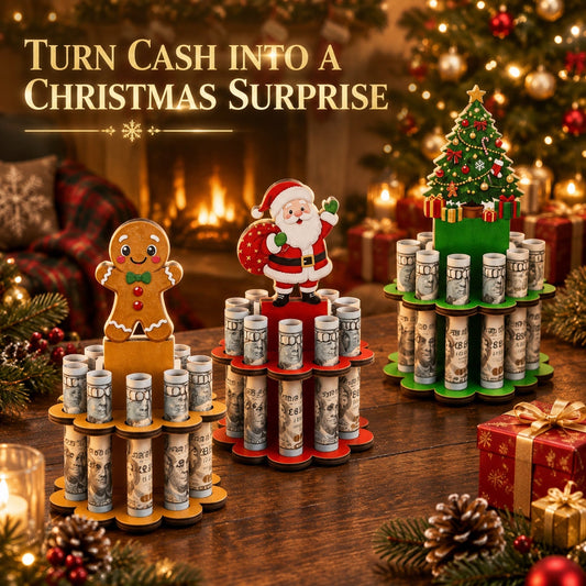 💵🎄 Christmas Tabletop Wooden Money Holder – Turn Cash Into a Festive Centerpiece ✨
