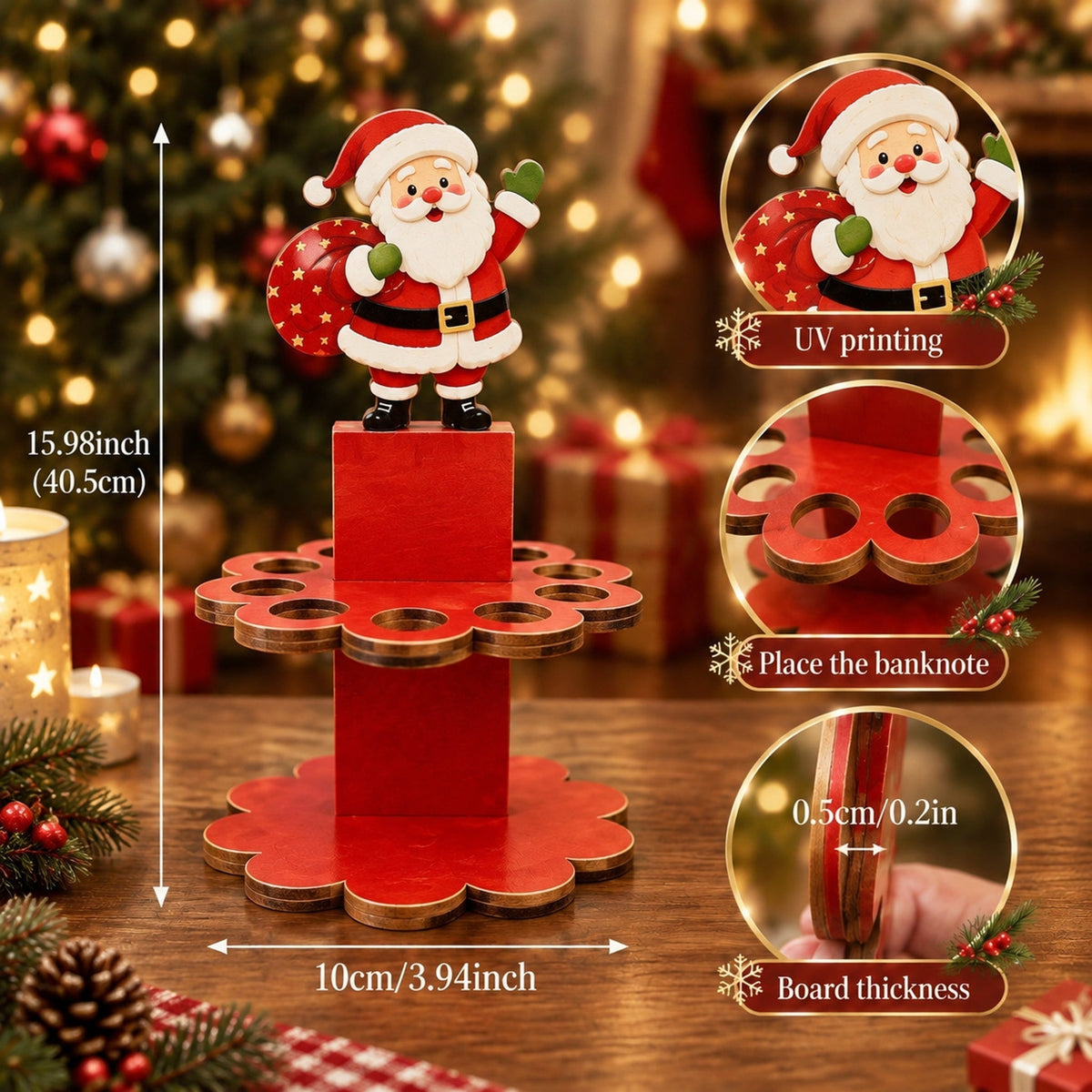 🎁Christmas Tabletop Wooden Money Holder