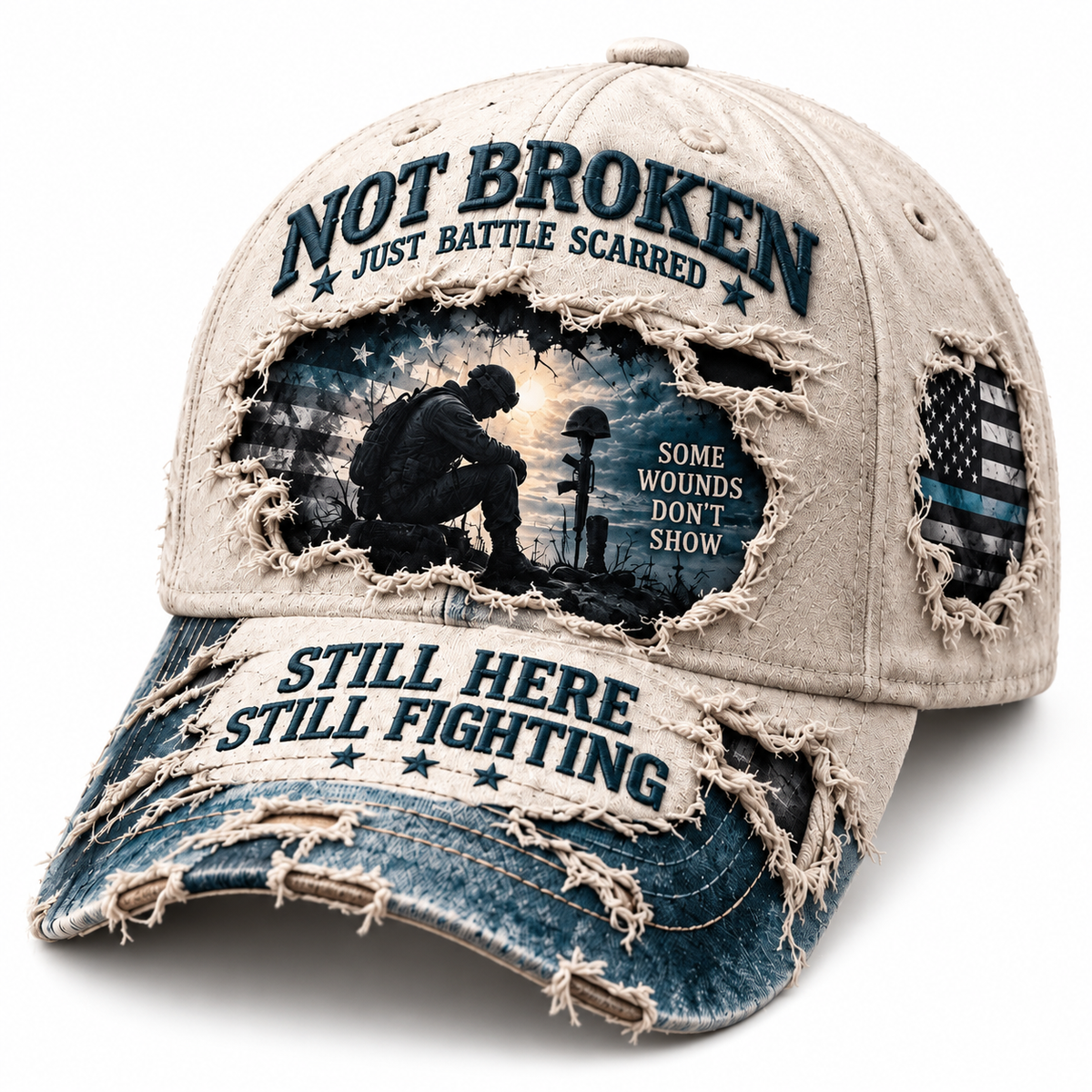 🎗️ Veteran Mental Health Awareness PTSD Printed Baseball Cap